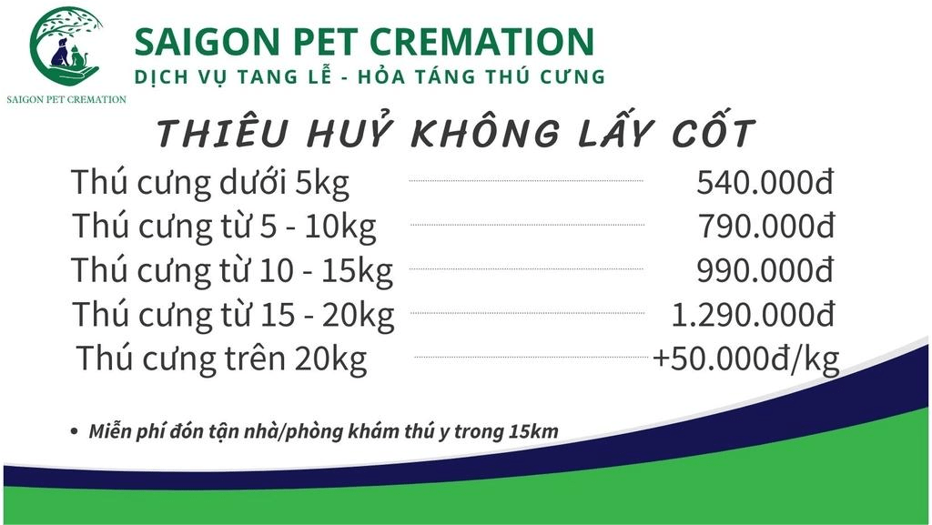 bảng giá thiêu chó mèo