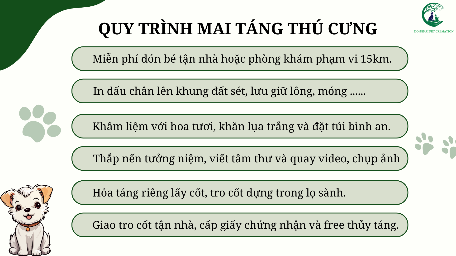 Quy trình mai táng thú cưng